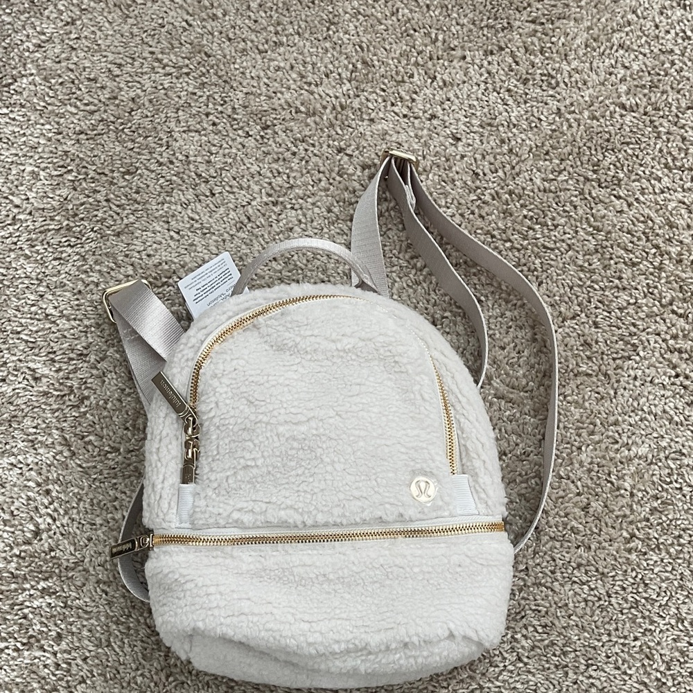 Lululemon White Sherpa Backpack